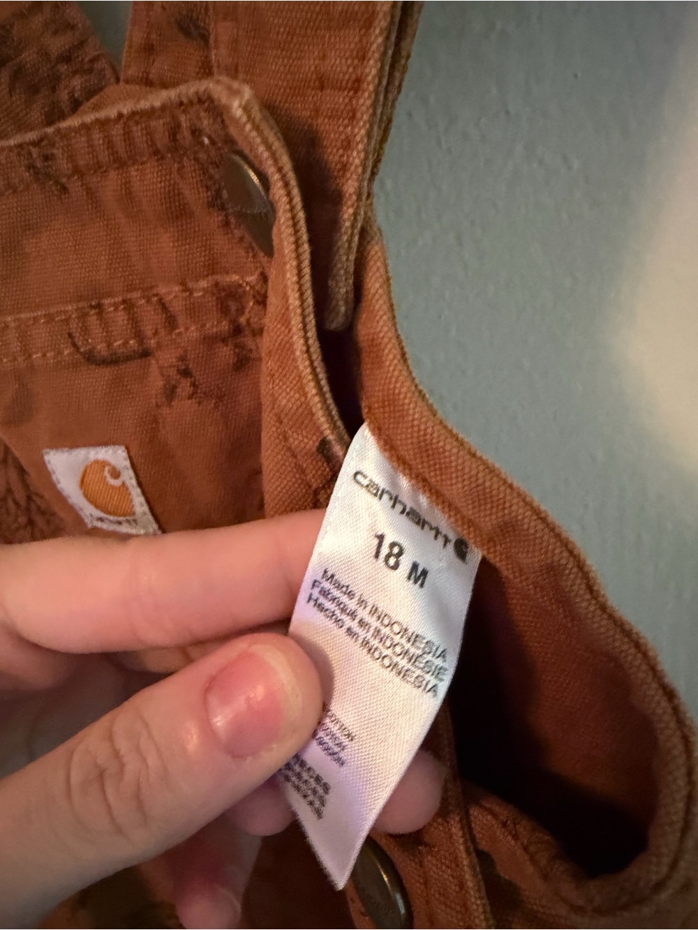 Carhartt Brown Animal Print Overalls - Picture 3 of 3